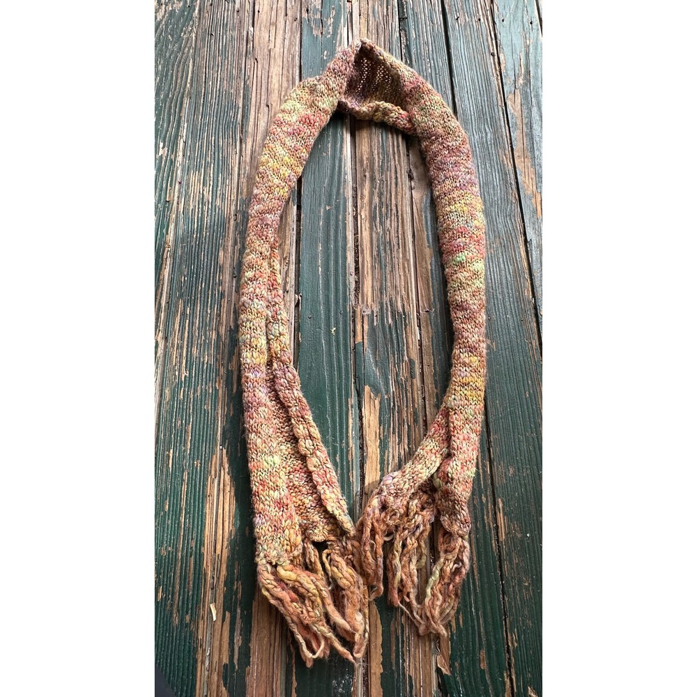 Preston & York Multicolor Space Dye Chunky Knit Wool Blend Fringe Scarf